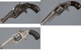 Three Antique Smith & Wesson Single Action Revolvers