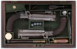 Cased Pair of Engraved R. Scott Sidehammer Boxlock Pistols