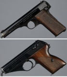 Two WWII German Proofed Semi-Automatic Pistols with Holsters