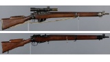 Two British Short Magazine Lee-Enfield Bolt Action Sniper Rifles