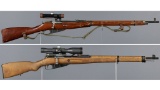 Two Mosin Nagant Pattern Bolt Action Rifles with Scopes