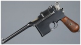 Large Ring Flatside Mauser Model 1896 Broomhandle Pistol