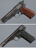 Two Fabrique Nationale Pistols with Holsters