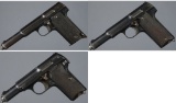 Three World War II Production Astra Semi-Automatic Pistols