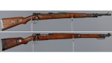 Two German Military Model 98 Pattern Bolt Action Short Rifles