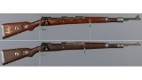 Two WWII German Occupation K98 Pattern Bolt Action Rifles
