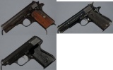 Three World War II Era European Semi-Automatic Pistols