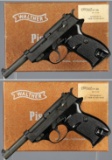 Two West German Walther P.38 Semi-Automatic Pistols with Boxes
