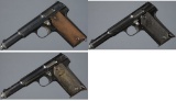 Three Astra Semi-Automatic Pistol