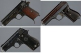 Three World War II Era German Occupation Semi-Automatic Pistols