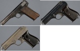 Three World War II German Occupation Military Pistols