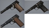 Three Astra Pattern Semi-Automatic Pistols