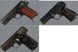 Three World War II Era European Semi-Automatic Pistols