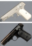 Two Colt Model 1908 Pocket Hammerless Semi-Automatic Pistols