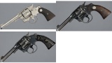 Three Police Marked Colt Double Action Revolvers