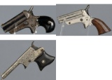 Three Antique American Pocket Pistols