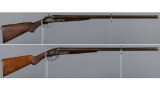 Two Antique Parker Brothers Double Barrel Hammer Shotguns