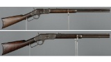 Two Winchester Model 1873 Lever Action Rifles