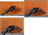 Three Cased Smith & Wesson Model 27-2 Double Action Revolvers