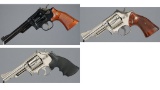 Three Smith & Wesson Model 19 Double Action Revolvers