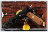Engraved Colt Gold Cup National Match Semi-Automatic Pistol