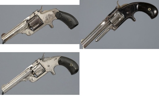 Three Antique Smith & Wesson Single Action Revolvers