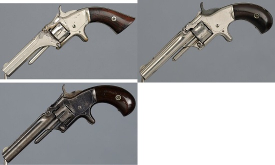 Three Smith & Wesson No. 1 Single Action Revolvers