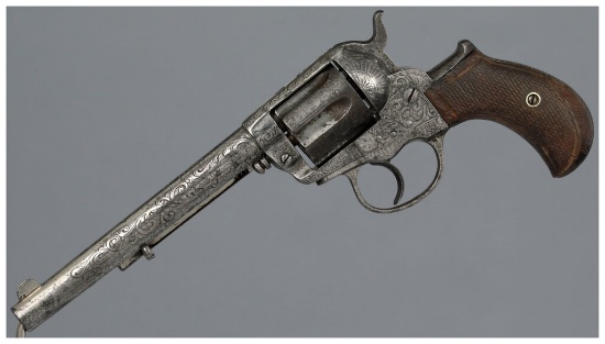 Factory Engraved Colt Model 1877 Thunderer with Holster Rig