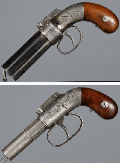 Two Engraved Allen & Thurber Percussion Handguns