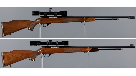 Two Weatherby Mark XXII Semi-Automatic Rifles with Scopes