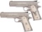 Pair of Ben Lane Engraved Colt Gold Cup National Match Pistols
