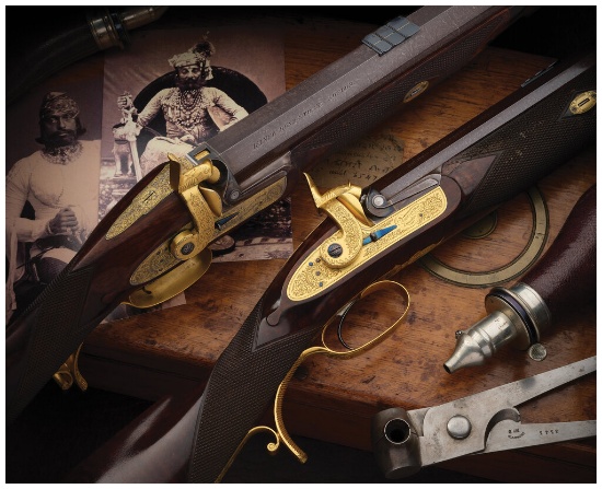 Cased Set of Two Charles Lancaster 8 Bore Percussion Rifles | Guns ...