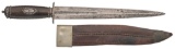 Silver Mounted Dagger with Horn Grip and Sheath