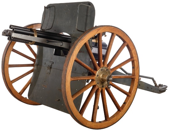 Hotchkiss 37mm 5-Barrel Revolving Cannon with Iron Carriage