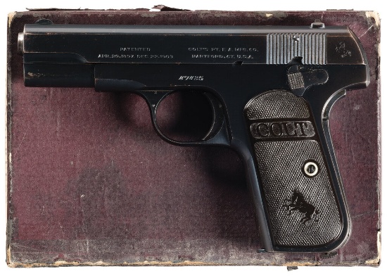 Pre-WWII Colt Model 1908 Pocket Hammerless Pistol with Box