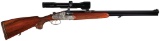 Engraved and Gold Inlaid Austrian O/U Combination Gun