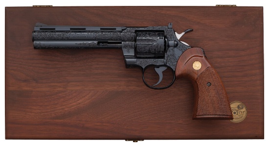 Factory Engraved Colt Python Revolver with Case and Letter | Guns ...