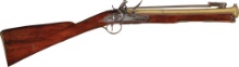 Engraved Brass Barreled Flintlock Blunderbuss with Snap Bayonet