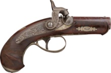 Desirable Engraved Henry Deringer Percussion Pocket Pistol