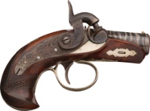 Engraved Slotter & Co. "J. Deringer" Percussion Pocket Pistol