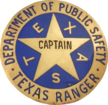 Captain E.J. "Jay" Banks Presentation Texas Rangers Badge