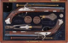 Cased Pair of Johann Andreas Kuchenreuter Flintlock Pistols