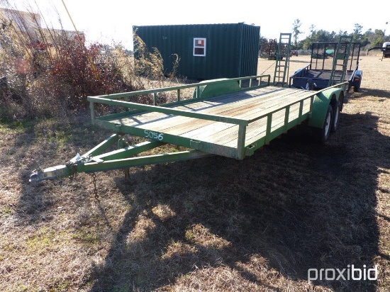 20X7 20ft. TANDEM-AXLE TRAILER w/RAMPS *** NO TITLE**** (GREEN)