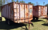 RED PEANUT DUMP WAGON W/ TANDEM AXLE