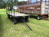 METAL HAY RIDE TRAILER W RAILS SLOPE