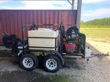 LANDA PULL-TYPE DSL/GAS PRESSURE WASHER W/POLLY TANK, HOSE REEL, DUAL AXLE,