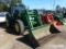 JOHN DEERE 7420 TRACTOR W/ JOHN DEERE 741 SELF LEVELING BUCKET, 4WD, CAB & AIR SN# RW7420D020255 (OD