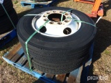 (2) 265/75 R22.5 TRUCK TIRES & RIM