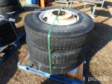 (3) 11R 22.5 TRUCK TIRES & RIM