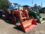 KUBOTA M7060 HYDRAULIC SHUTTLE, 4WD, CAB/AIR TRACTOR W/ LA115A LOADER (HRS: 1,240.6) VIN# 60707 ENGI